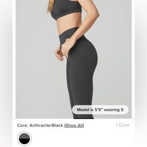 XXS Pinstripe Jacquard Extreme High-Waist Legging Anthracite/ Black